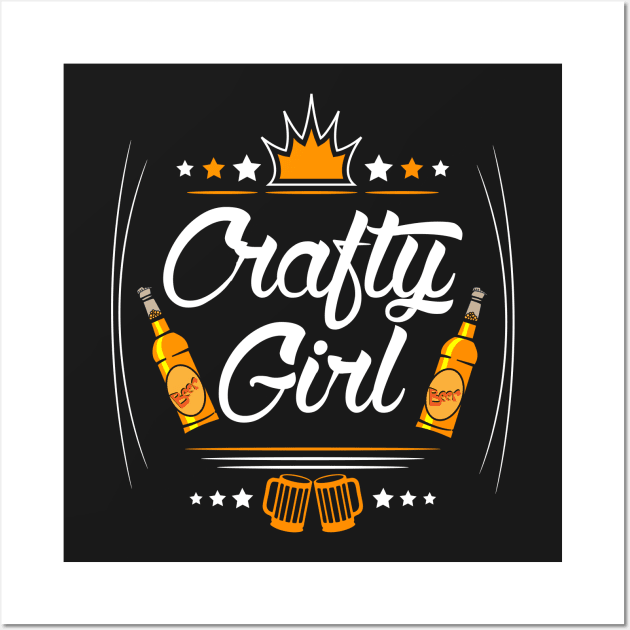 Crafty (Beer) Girl Wall Art by jslbdesigns